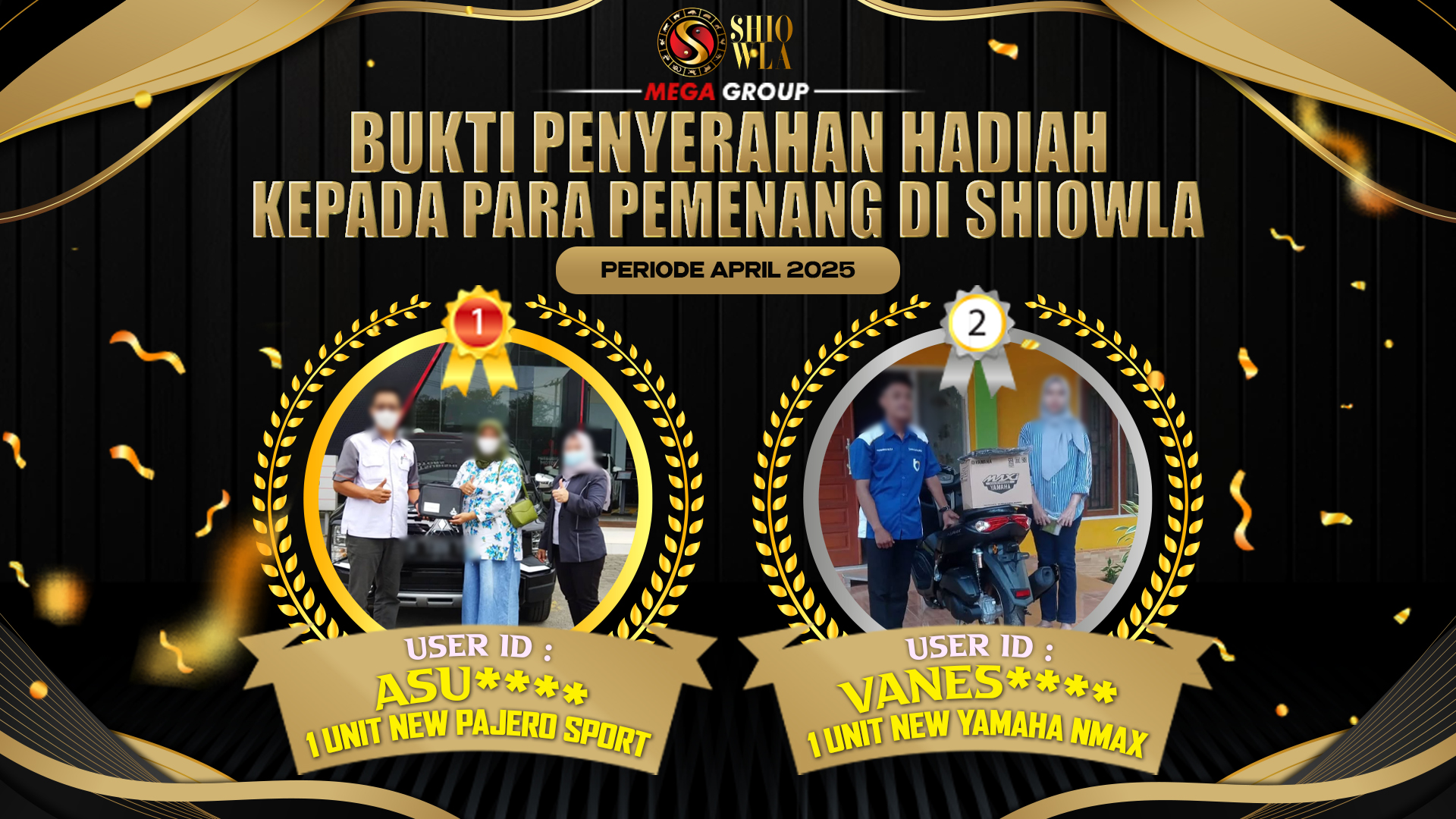 Selamat Kepada Member Setia SHIOWLA Sudah Memenangkan Satu Unit Mobil Pajero Sport